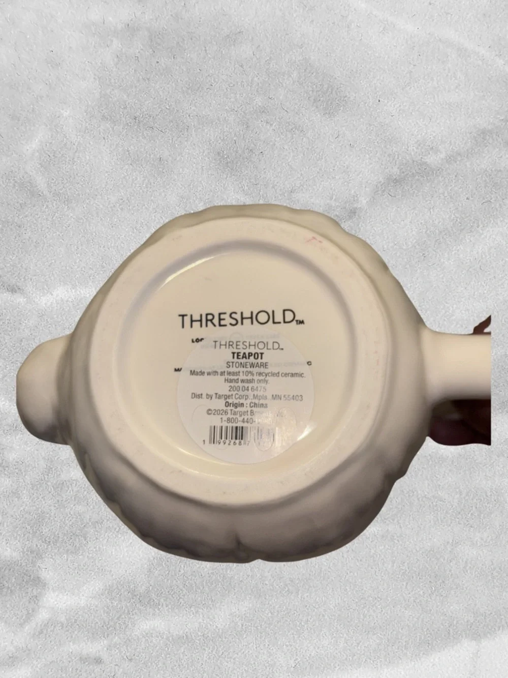 Threshold White Ceramic Leaf-Textured Teapot and Mug Set